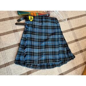 Sport Kilt Men’s Medium black Blue Plaid New USA Oktoberfest